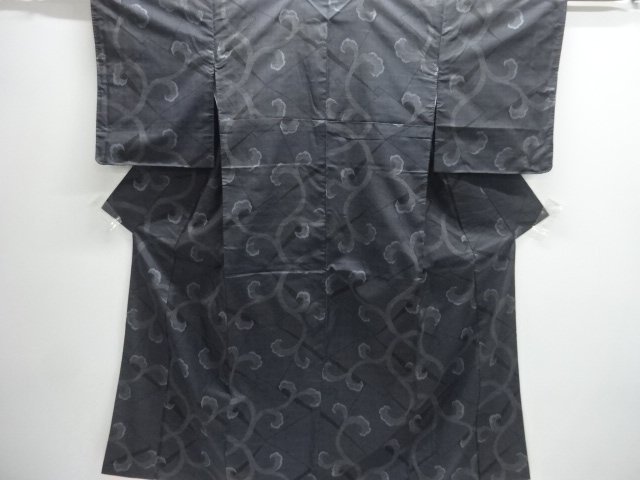 JAPANESE KIMONO / DORO OSHIMA TSUMUGI (5 maruki) / WOVEN ARABESQUE